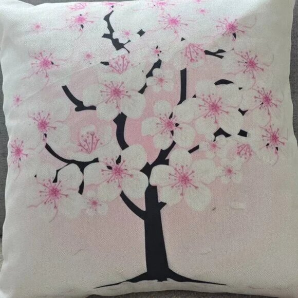 5 PCS Set of 3D Print Cushion Cover 16” x 16” Cherry Blosson Pink - Picture 2 of 3